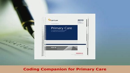 PDF  Coding Companion for Primary Care Free Books