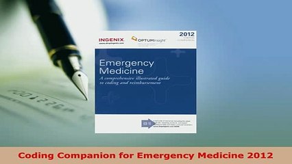 Download  Coding Companion for Emergency Medicine 2012 Free Books
