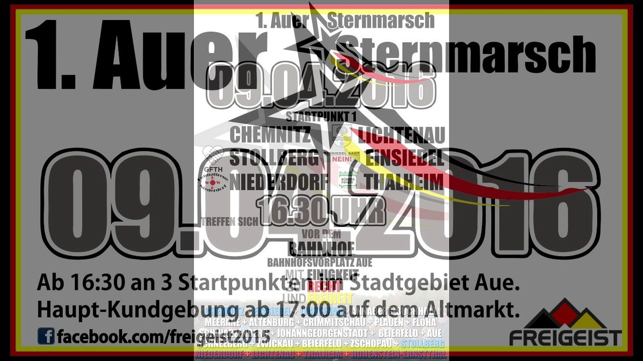 Sternmarsch in Aue am 09.04.2016