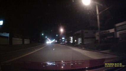 Meteor in Sky Filmed on Dashcam Portsmouth Virginia 02/16/2016