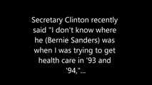 Hillary Caught in Another Lie About Bernie Sanders Bernie Was Behind Her on Health Reform
