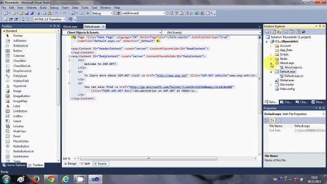 ASP.NET Tutorial 1- Introduction and Creating Your First ASP.NET Web Site