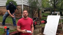 fumbleboard.com - Paint Can Explodes in Lawn Mower