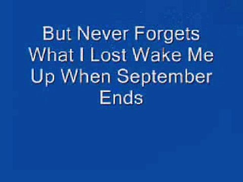 Greenday Wake Me Up When September Ends