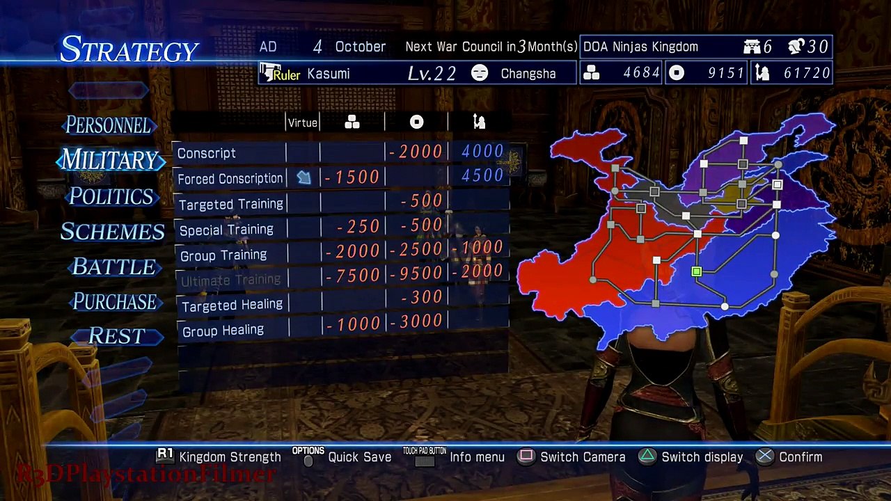 Dynasty Warriors 8: Empires - "Kasumi" PS4 Walkthrough Part 11: Invasion of Xiapi {English, Full HD}