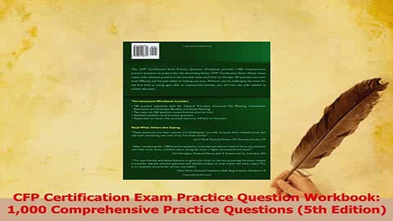 Read  CFP Certification Exam Practice Question Workbook 1000 Comprehensive Practice Questions Ebook Free