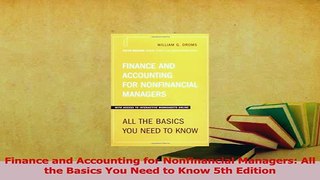 Read  Finance and Accounting for Nonfinancial Managers All the Basics You Need to Know 5th Ebook Free
