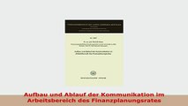 PDF  Aufbau und Ablauf der Kommunikation im Arbeitsbereich des Finanzplanungsrates PDF Book Free