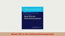 PDF  Basel III in der Unternehmenspraxis Ebook