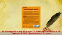 Read  Understanding A3 Thinking A Critical Component of Toyotas PDCA Management System Ebook Free