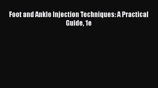 PDF Foot and Ankle Injection Techniques: A Practical Guide 1e  EBook