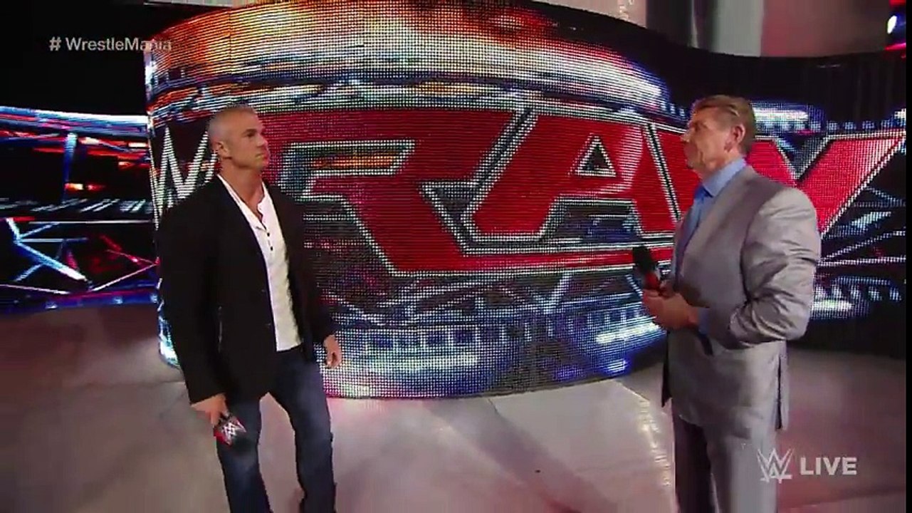 Mr. McMahon puts Shane McMahon in charge of Raw for the night  Raw, April 4, 2016