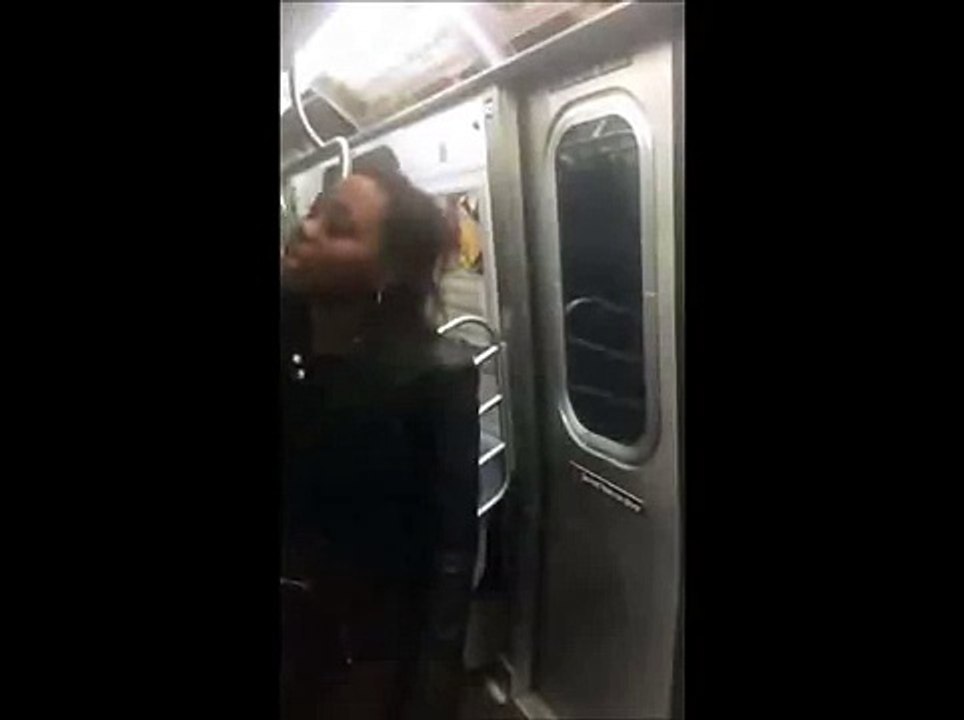 Woman gets slapped on the subway!!