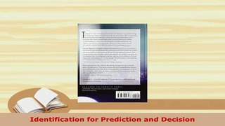 PDF  Identification for Prediction and Decision PDF Book Free