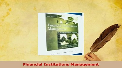 Read  Financial Institutions Management Ebook Free