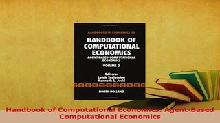 PDF  Handbook of Computational Economics AgentBased Computational Economics PDF Book Free