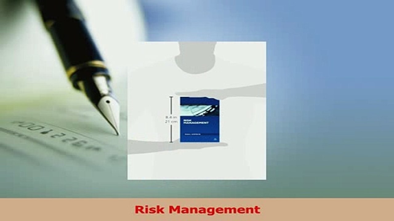 Read  Risk Management PDF Free