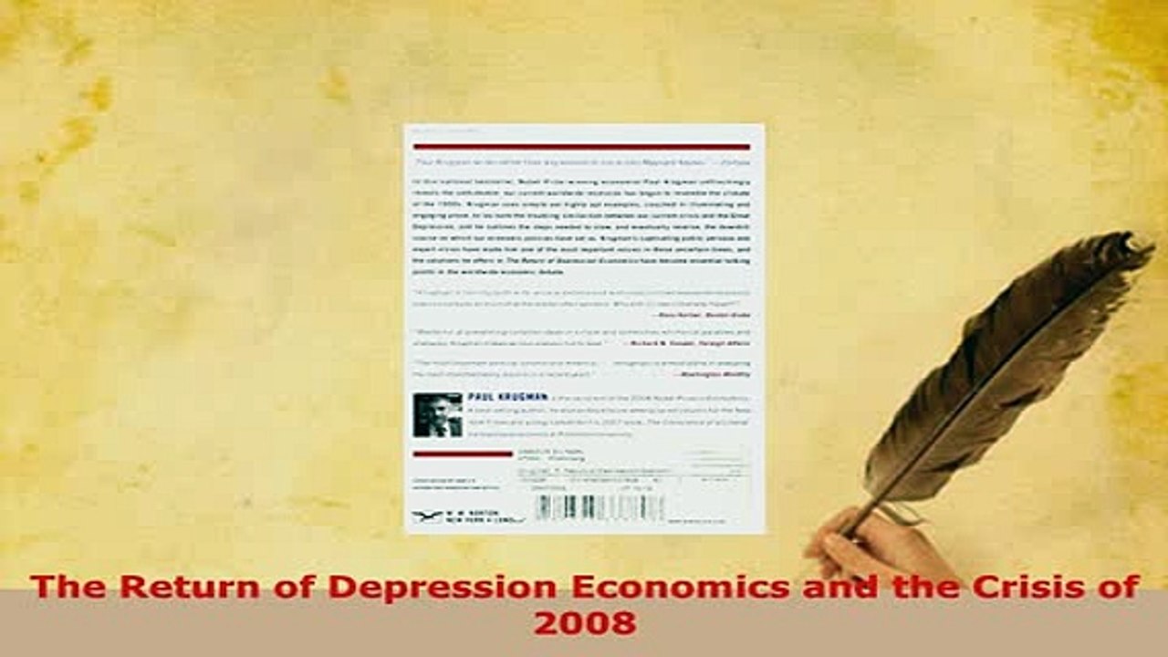 Download  The Return of Depression Economics and the Crisis of 2008 Read Online