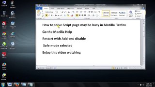 How to solve Script page may be busy in Mozilla Firefox