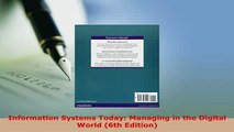 PDF  Information Systems Today Managing in the Digital World 6th Edition Free Books