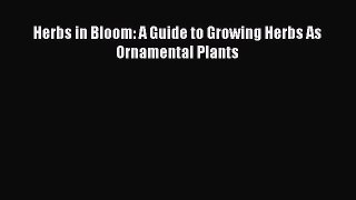Download Herbs in Bloom: A Guide to Growing Herbs As Ornamental Plants PDF Free