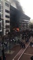 Manifestation contre la loi Travail: Incidents et incendie devant un lycée de Levallois-Perret en région parisienne