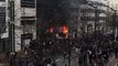 Manifestation contre la loi Travail: Incidents et incendie devant un lycée de Levallois-Perret en région parisienne