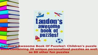 PDF  Landons Awesome Book Of Puzzles Childrens puzzle book containing 20 unique PDF Book Free