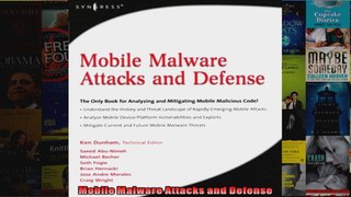 DOWNLOAD PDF  Mobile Malware Attacks and Defense FULL FREE