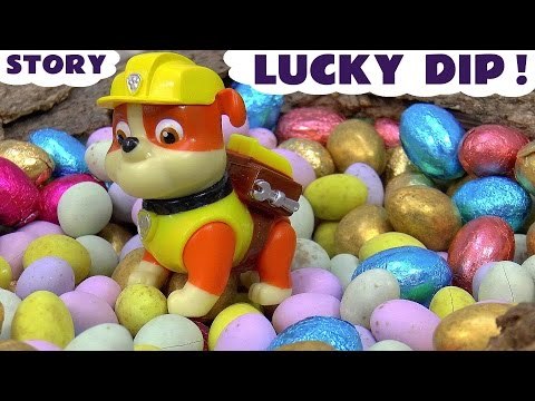 LUCKY DIP! - Join Rubble and Chase from Paw Patrol, and Thomas and Friends in their Easter egg hunt as they look for Kinder Surprise Eggs Cars, Featuring Peppa Pig, Frozen, My Little Pony, Disney Cars and many more family fun toys!