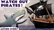 WATCH OUT PIRATES! --- Playmobil and Minion Pirates are attacked by a Shark aboard a Pirate Ship, Featuring a Shark Attack, Playmobil Pirate Ship, Play Doh, and many more family fun toys! An Unboxing Toy Story Review!
