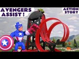 AVENGERS ASSIST! --- The Avengers help Thomas and Friends and the TMNT's find and open Surprise Eggs, featuring Captain America, Thor, Hulk, Iron Man finding Disney Cars, Transformers and many more fun family toys