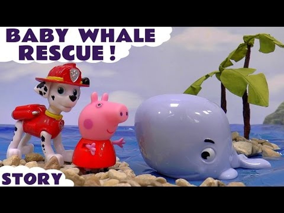 BABY WHALE RESCUE --- Join Marshall from Paw Patrol with Peppa Pig as they use the Paw Patroller and Play Doh blankets to rescue a Baby Whale, Featuring Thomas and Friends, George, Chase, Zouma, Rubble, Rhyder and many more family fun toys