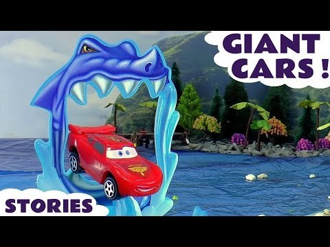 CARS STORIES - GIANT! Join Lightning McQeen and Mater from Disney Cars to watch them Race, featuring Paw Patrol, Minions, Thomas and Friends, The Avengers, Spiderman, Kinder Surprise Eggs, Batman, Angry Birds and many more fun toys