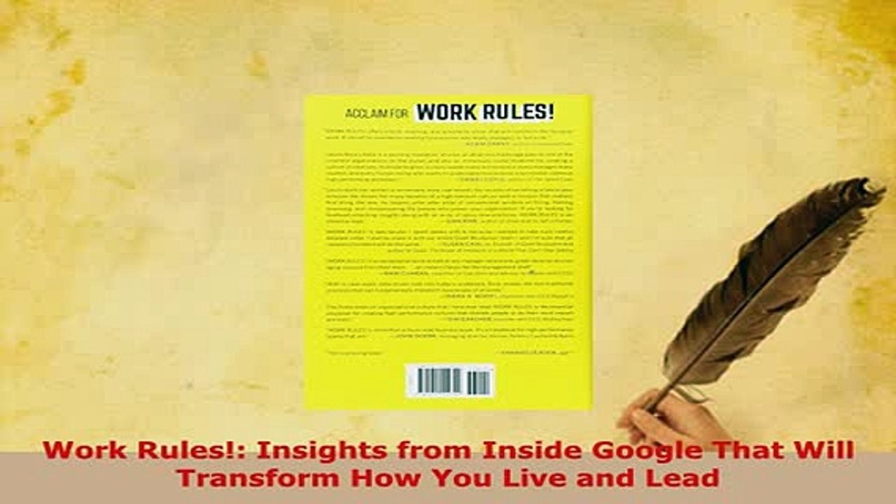 Download  Work Rules Insights from Inside Google That Will Transform How You Live and Lead Download Full Ebook