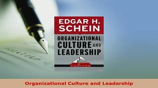 Download  Organizational Culture and Leadership Read Online