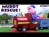 Peppa Pig Play Doh Toy Train Accident & Rescue Thomas and Friends Muddy Puddles English Episodes Fun
