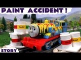 Thomas & Friends Paint Accident & Rescue | Paw Patrol Minions and Peppa Pig Clean Up With Play Doh