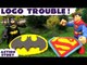 Batman & Superman Play Doh Stop Motion Logo Trouble Thomas and Friends Toys with Joker and Penguin