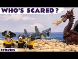 Minions Shark Dragon Cars TMNT and Thomas & Friends Play Doh | Who's Scared Stop Motion Toy Stories