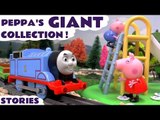 Peppa Pig English Episodes Play Doh Stop Motion Thomas Train with Shopkins and Elsa Surprise Eggs