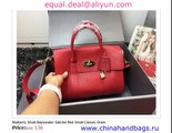 Mulberry Small Bayswater Satchel Red Real  Leather Replica for Sale