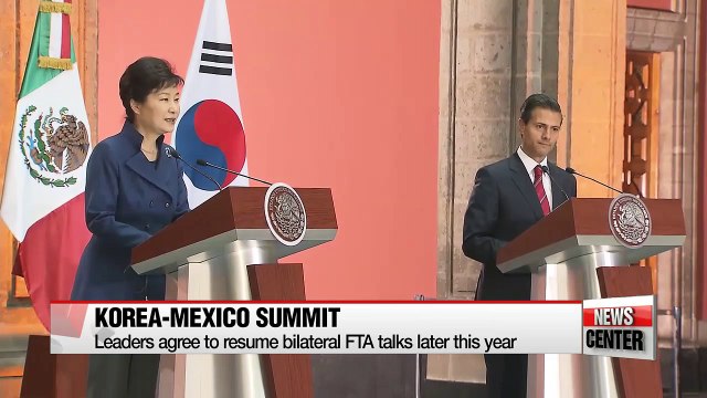 Korea, Mexico agree to boost economic relations, restart FTA talks.