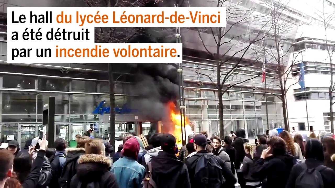 Le hall du lycée Léonard-de-Vinci détruit par un incendie volontaire