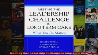 Meeting the Leadership Challenge in LongTerm Care