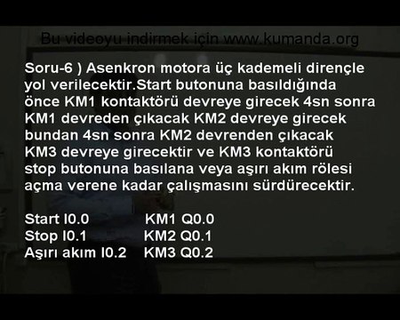 PLC Eğitim videosu - Temel PLC Örnekleri 7 - kumanda.org