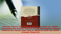 Read  Annual Report for Year Ending December 31 2006 Including the Annual Report of the Ebook Free