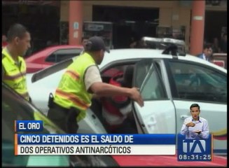 Operativos antinarcóticos dejan cinco detenidos