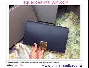Mulberry Campden Clutch Dark Blue Real Leather Replica for Sale