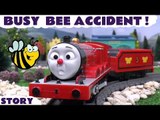 Thomas The Train Toy Train Accident and Prank Play Doh Diggin Rigs Unboxing Tomy Busy Bee James